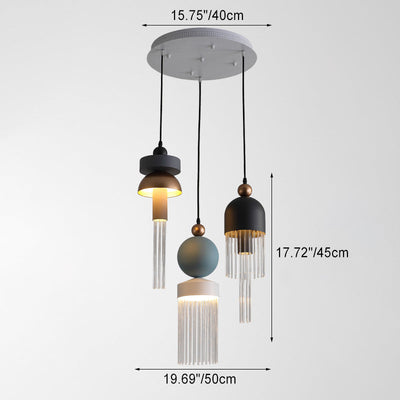 ثريا LED من الألومنيوم بتصميم غير منتظم عصري وزجاجي لقاعة المعيشة 