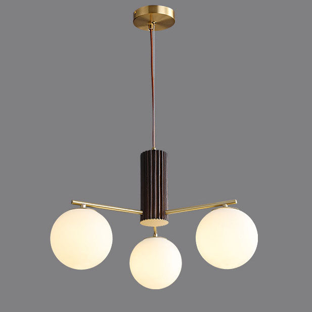 Modern Creative Minimalist Copper Glass Sphere 3/5-Light Chandelier