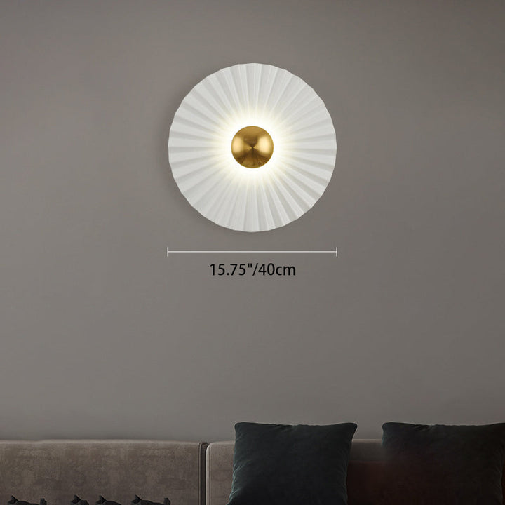 Applique murale LED contemporaine créative ronde à bord festonné pour salon 