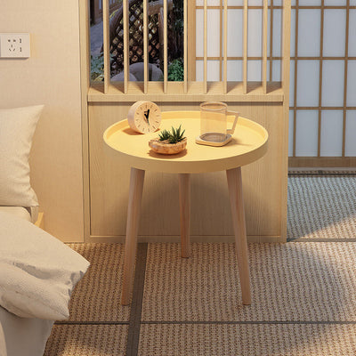 Table d'appoint ronde en bois PP PVC scandinave contemporaine 1/2 niveau pour salon 