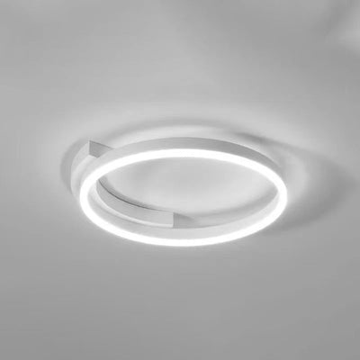 Modern Minimalist Acrylic Shade Aluminum Iron Circle Ring LED Flush Mount Ceiling Light For Living Room