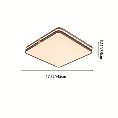 Moderna Minimalista Redonda Cuadrada de Aluminio Acrílico LED de Montaje Empotrado para Techo en Dormitorio 