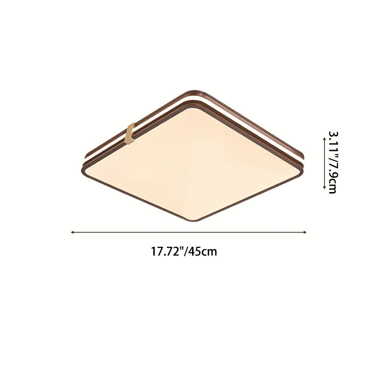 Moderna Minimalista Redonda Cuadrada de Aluminio Acrílico LED de Montaje Empotrado para Techo en Dormitorio 