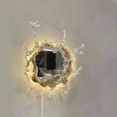 مصباح حائط LED بتصميم حديث من الفولاذ المقاوم للصدأ والأكريليك بشكل رذاذ الماء 