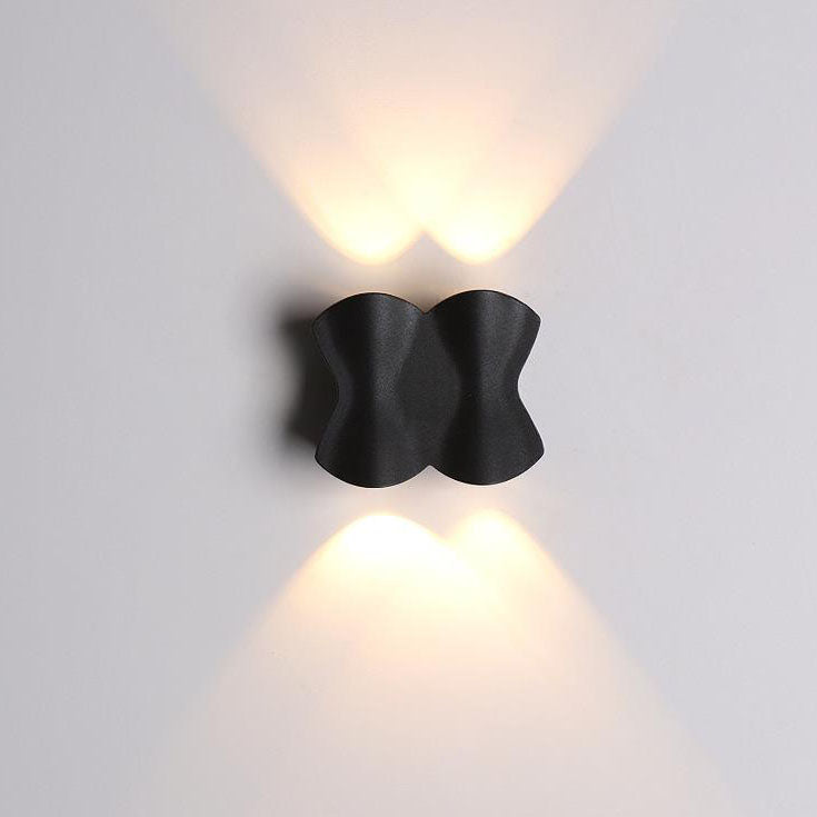 Moderne Schlichtheit Rechteck Welle Aluminium LED Außenwandleuchte Lampe Für Außenbereich Patio 