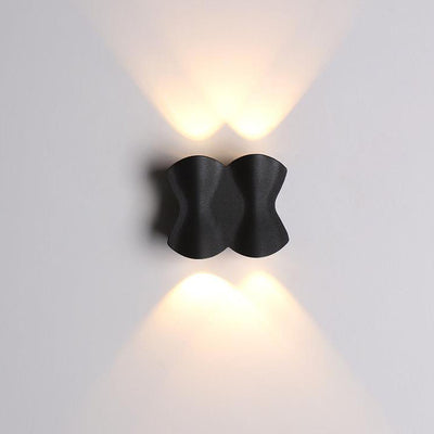 Lámpara Aplique de Pared Exterior LED de Aluminio en Forma de Onda Rectangular de Simplicidad Moderna para Patio Exterior 