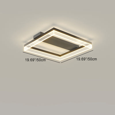Moderne minimalistische Aluminium Eisen Acryl quadratische rechteckige LED Unterputz Deckenleuchte für Wohnzimmer 