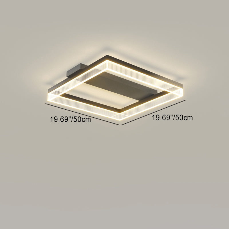 Moderne minimalistische Aluminium Eisen Acryl quadratische rechteckige LED Unterputz Deckenleuchte für Wohnzimmer 