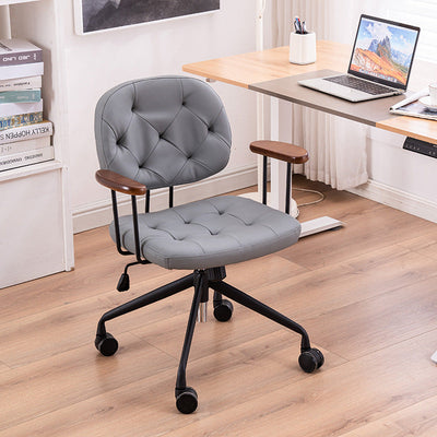 Moderno Minimalista Cuadrado Imitación de Cuero Madera Acero Silla Respaldo Reposabrazos Para Dormitorio 