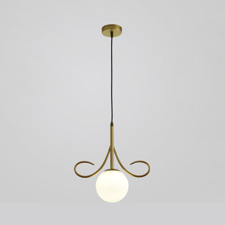 Lustre suspendu à 1 lumière en fer avec abat-jour en verre moderne et luxueux pour salon 