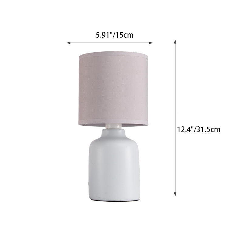 Lámpara de Mesa de 1 Luz de Cerámica Cónica Cilíndrica Minimalista Moderna para Dormitorio 
