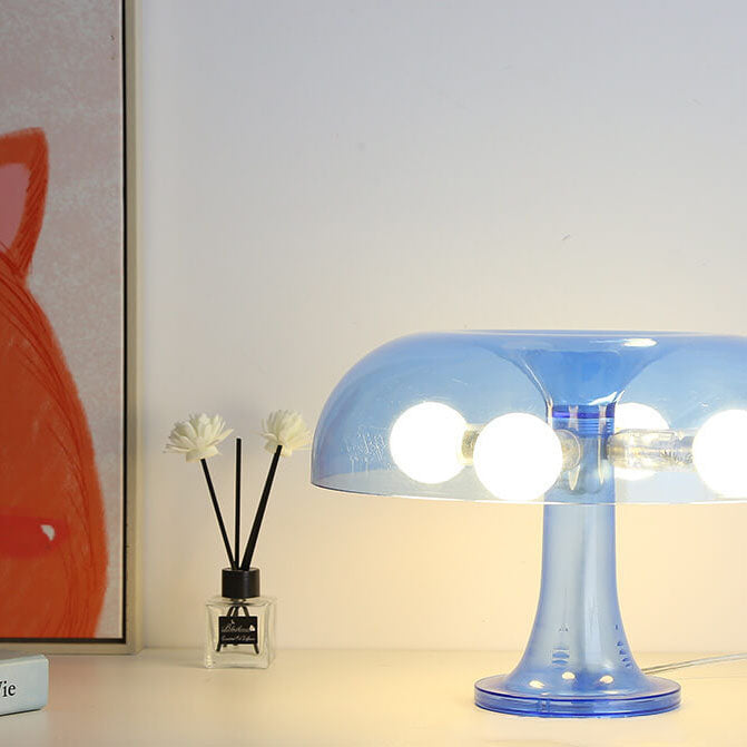 Moderner minimalistischer Pilz-Polyester-Carbonat-Tischlampe mit 4 Lichtern 