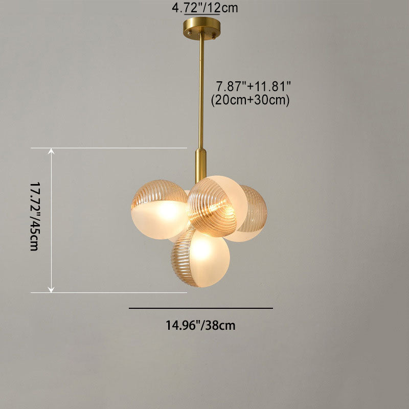 Zeitgenössische kreative Orb Traube Eisen Glas 1/5/13 Licht Kronleuchter für Wohnzimmer 
