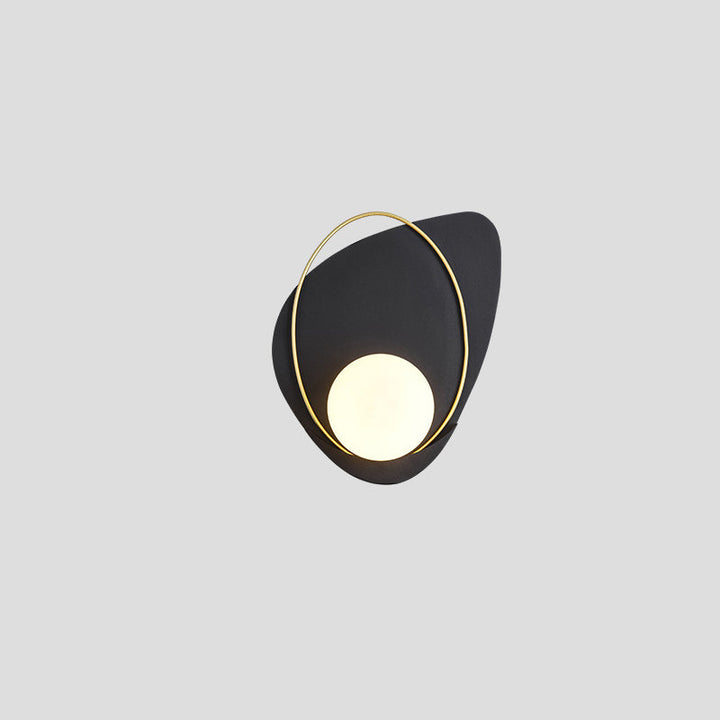 Lámpara de Aplique de Pared de 1 Luz con Pantalla Redonda de Hierro Geométrico Art Deco Moderno para Sala de Estar 