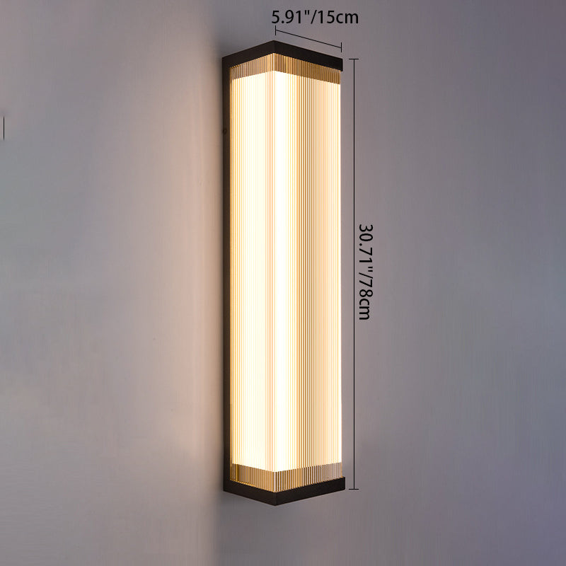 مصباح حائط خارجي LED مستطيل مقاوم للماء من الفولاذ المقاوم للصدأ والأكريليك بتصميم حديث وبسيط للفناء الخارجي 