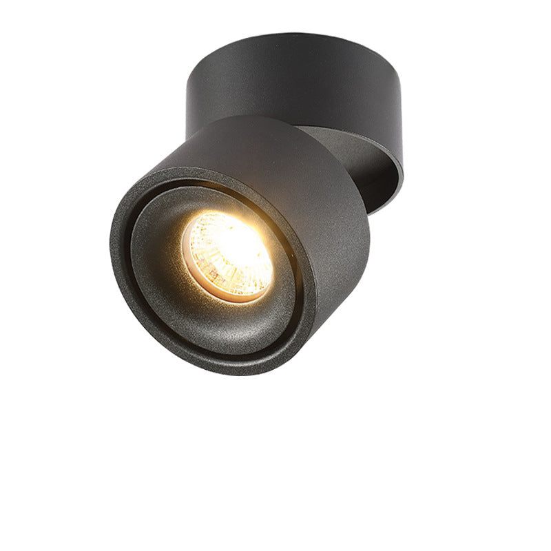 Modern Minimalist Cylinder Adjustable Angle Aluminum LED Flush Mount Ceiling Light For Living Room