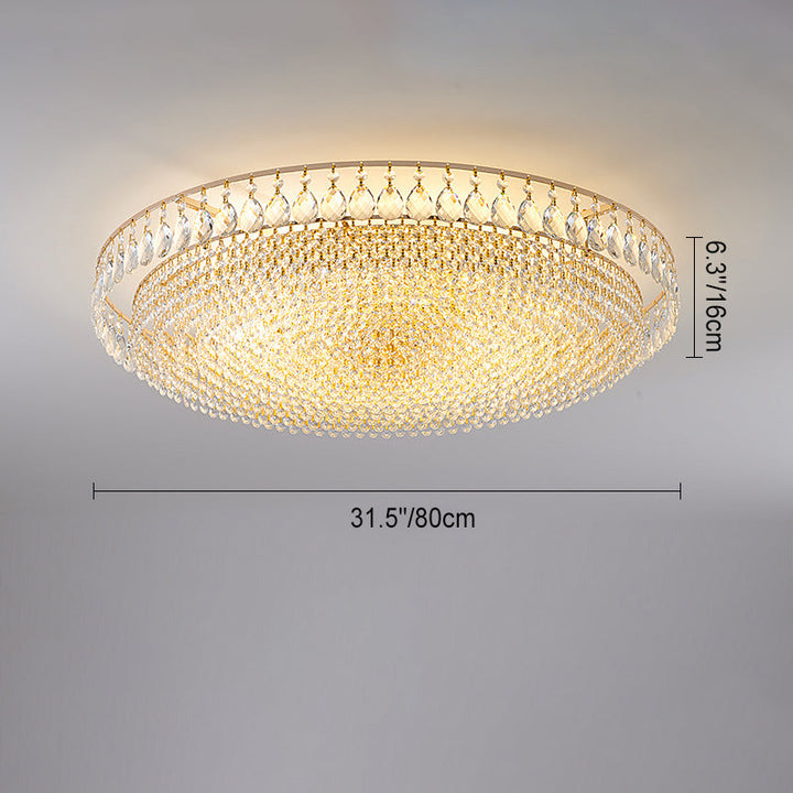 Luz de Techo Empotrada Moderna de Lujo Círculo de Hierro Cristal con 4/6/8/10 Luces para Sala de Estar 