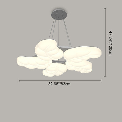 Zeitgenössische kreative PE Blätter Schatten Eisen LED Pendelleuchte für Wohnzimmer 