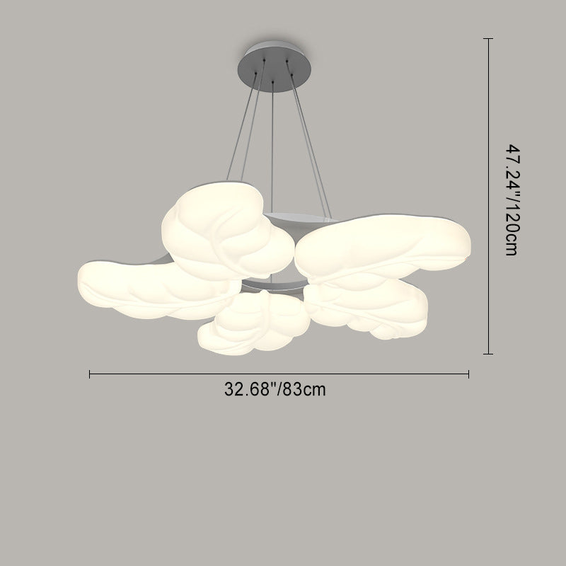 Zeitgenössische kreative PE Blätter Schatten Eisen LED Pendelleuchte für Wohnzimmer 