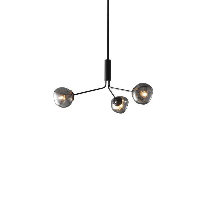 Lustre contemporain créatif en orbe de lave tout en cuivre avec verre 3/5/8 lumières pour salon 