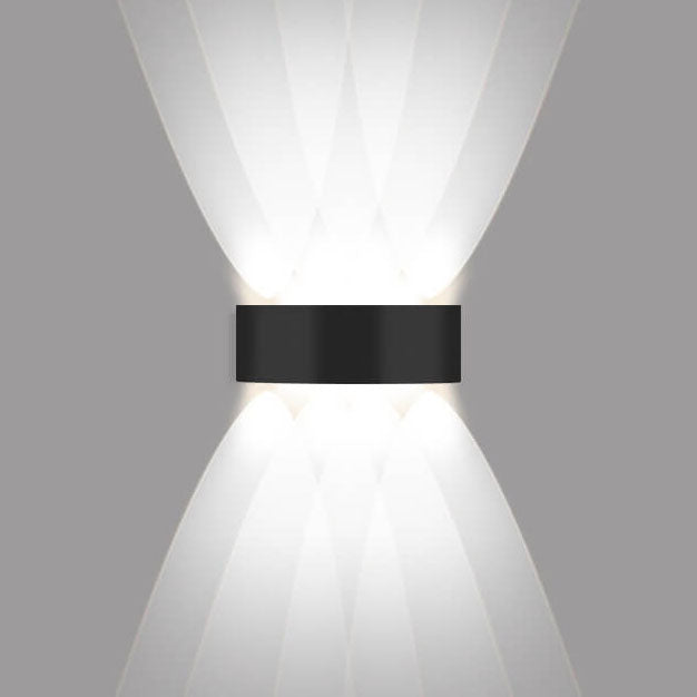 Moderna lámpara de aplique de pared LED para exteriores de aluminio negro impermeable 