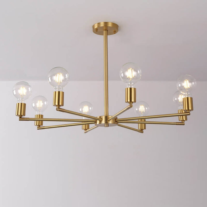 Contemporary Nordic Copper Branch Design 3/4/6/8/10-Light Chandelier For Living Room