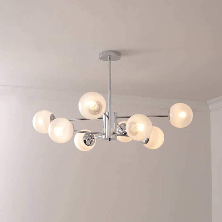 Lámpara de araña contemporánea nórdica Magic Bean de hierro y vidrio chapado con rama de 6/8 luces para sala de estar 
