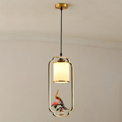 Moderne Luxus Zinklegierung Emaille Zylindrische Schirm 1-Licht Pendelleuchte für Wohnzimmer 