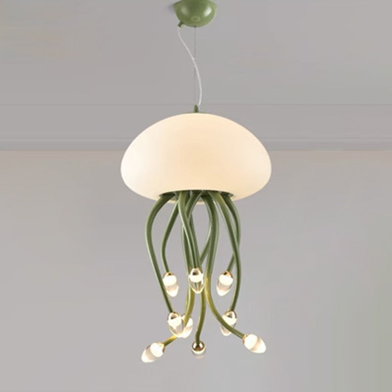 Zeitgenössische nordische Quallen Eisen Acryl LED Kronleuchter für Schlafzimmer 