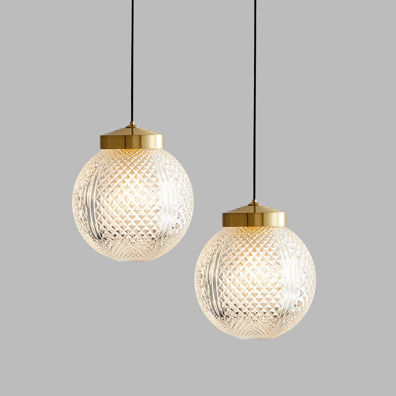 Lumière Nordique de Luxe Simple Boule de Verre Suspension à 1 Lumière 