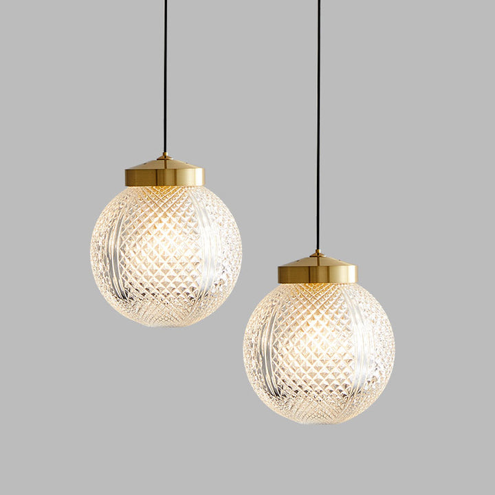 Lumière Nordique de Luxe Simple Boule de Verre Suspension à 1 Lumière 