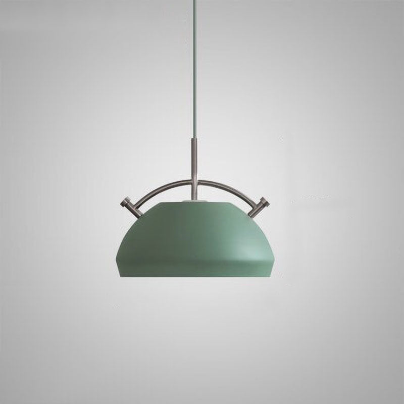 Lámpara colgante de 1 luz redonda de aleación de aluminio nórdica Macaron 