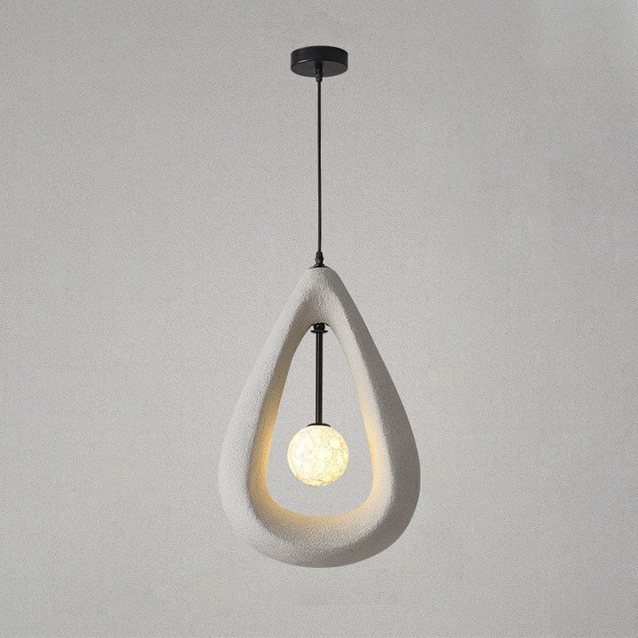 Contemporary Creative Teardrop Orb Iron Resin 1-Light Pendant Light For Dining Room
