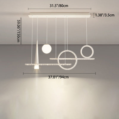 Lustre LED contemporain de luxe avec abat-jour en verre en forme de boule géométrique pour salon 