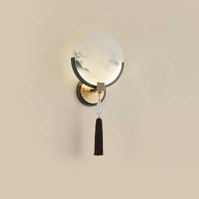 Modern Transitional Round Fawn All Copper Glass Silicone LED Wall Sconce Lamp For Living Room