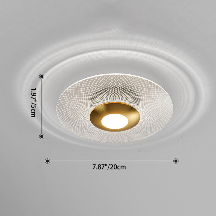 Lustre semi-encastré LED en acrylique à motif géométrique circulaire vertical de luxe contemporain pour salon 