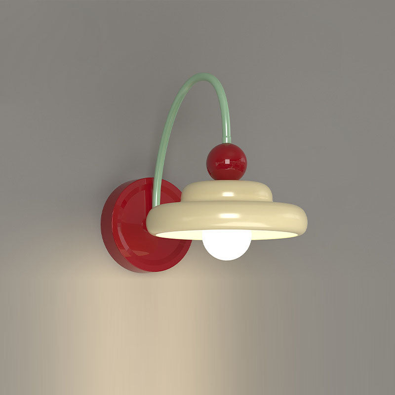 Lámpara de Aplique de Pared de 1 Luz de Vidrio de Hierro Esférico Minimalista Moderno para Dormitorio 