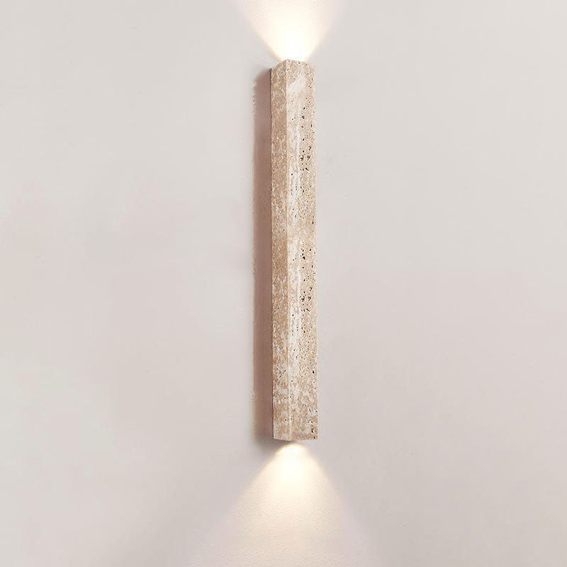 Traditional Japanese Long Strip Yellow Travertine 2-Lights For Hallway
