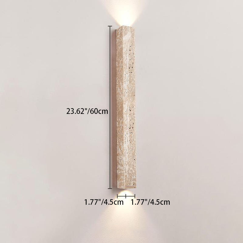 Traditionelle japanische Langstreifen-Gelber Travertin 2-Lichter für den Flur 