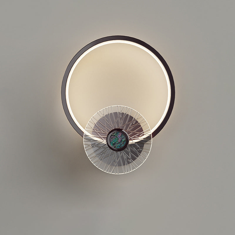 Applique Murale LED en Acrylique Géométrique Créatif Contemporain Demi-cercle pour Chambre 