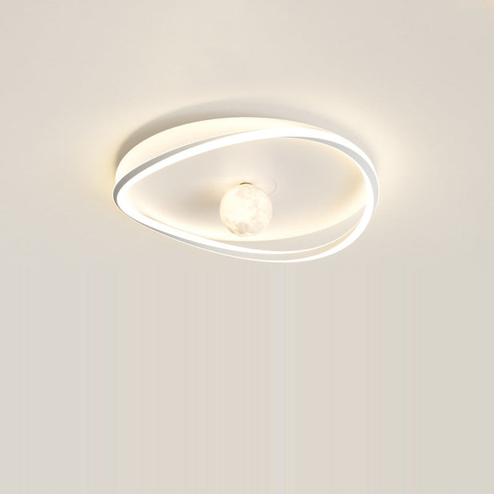 Moderne minimalistische Kreisring Eisen Acryl Aluminium LED Unterputz Deckenleuchte für Schlafzimmer 