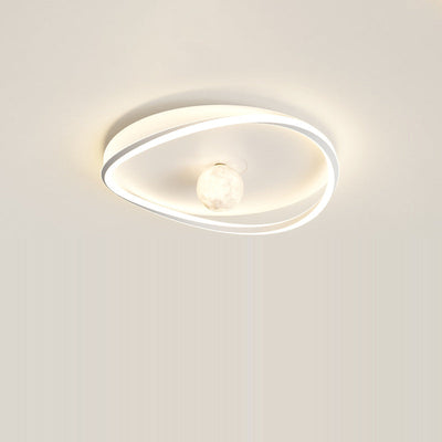 Moderne minimalistische Kreisring Eisen Acryl Aluminium LED Unterputz Deckenleuchte für Schlafzimmer 