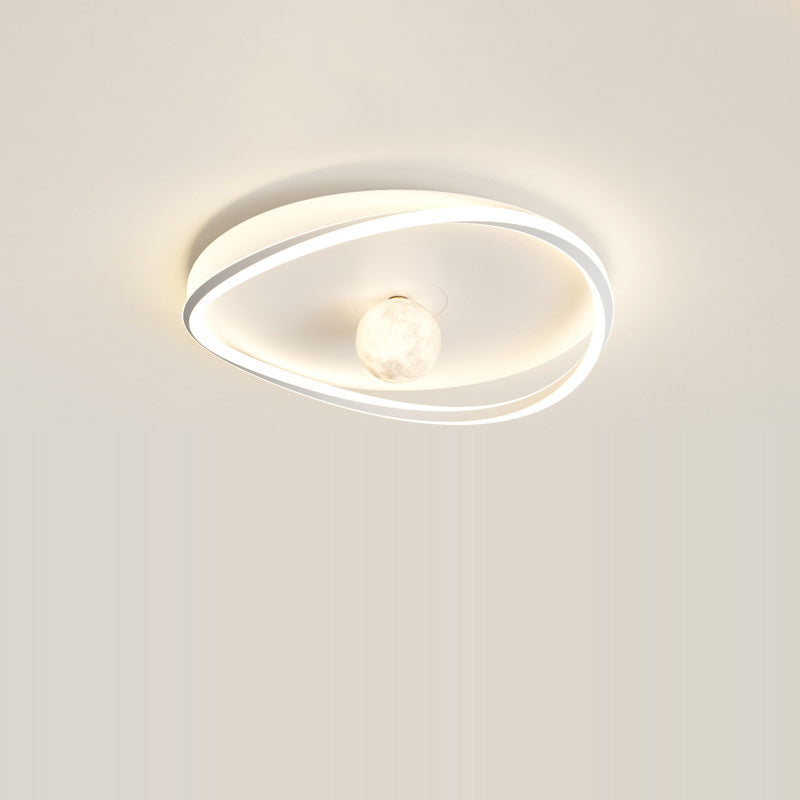 Moderne minimalistische Kreisring Eisen Acryl Aluminium LED Unterputz Deckenleuchte für Schlafzimmer 