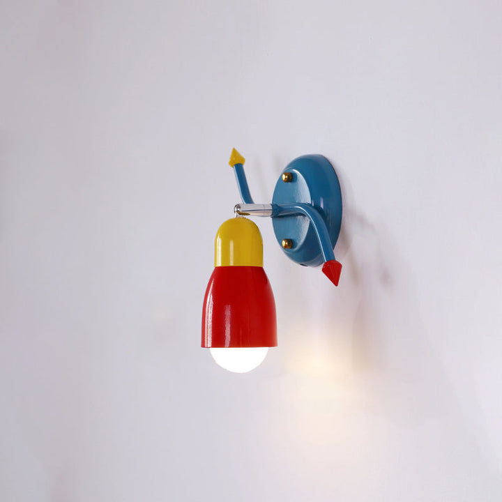 Aplique de pared con brazo oscilante de hierro creativo contemporáneo de 1 luz para dormitorio 