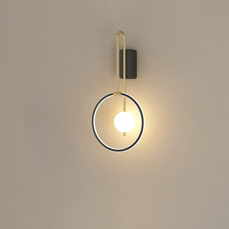 Applique Murale à LED en Aluminium Cercle Anneau Bande de Silicone Simplicité Moderne pour Salon 