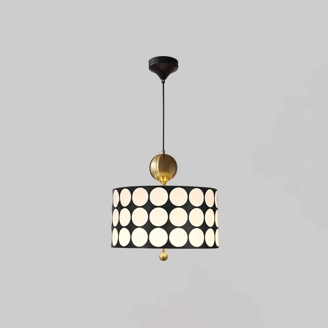 Contemporary Retro Drum Checkerboard Faux Leather Lampshade 3-Light Pendant Light For Dining Room