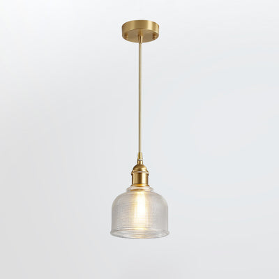 Moderner minimalistischer zylindrischer trapezförmiger Messingglas-Kronleuchter mit 1/2/3 Lichtern für das Esszimmer 