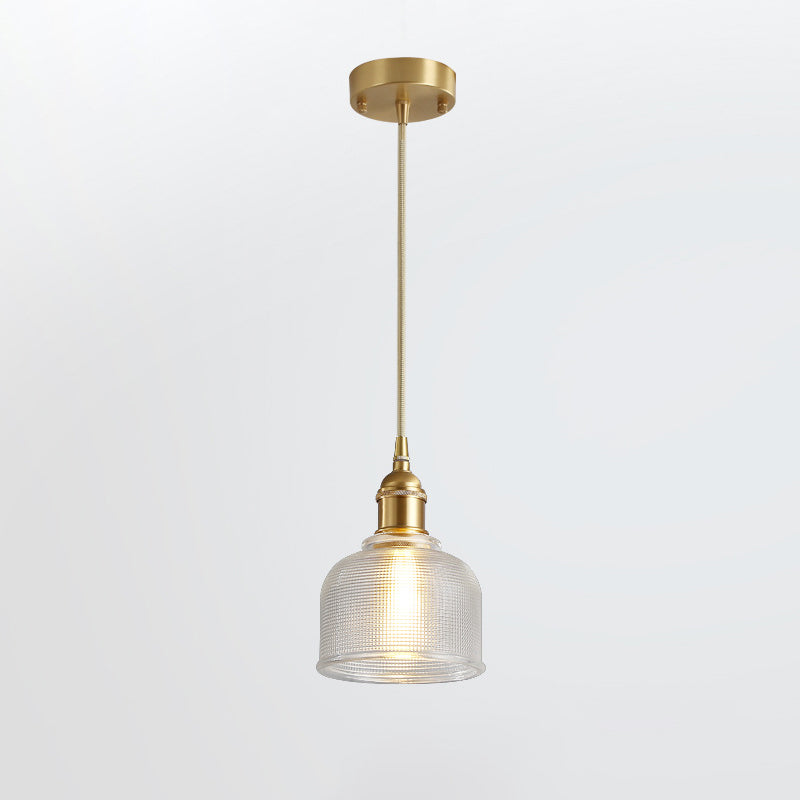 Moderner minimalistischer zylindrischer trapezförmiger Messingglas-Kronleuchter mit 1/2/3 Lichtern für das Esszimmer 