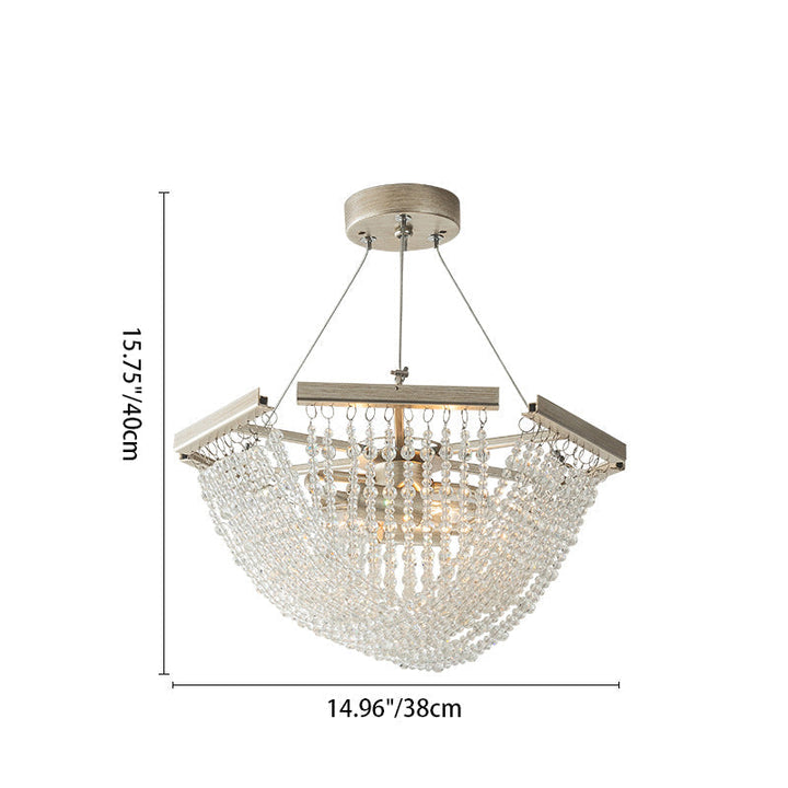Zeitgenössischer Luxus Mesh Shade Iron Crystal 2/6 Licht Kronleuchter für Wohnzimmer 