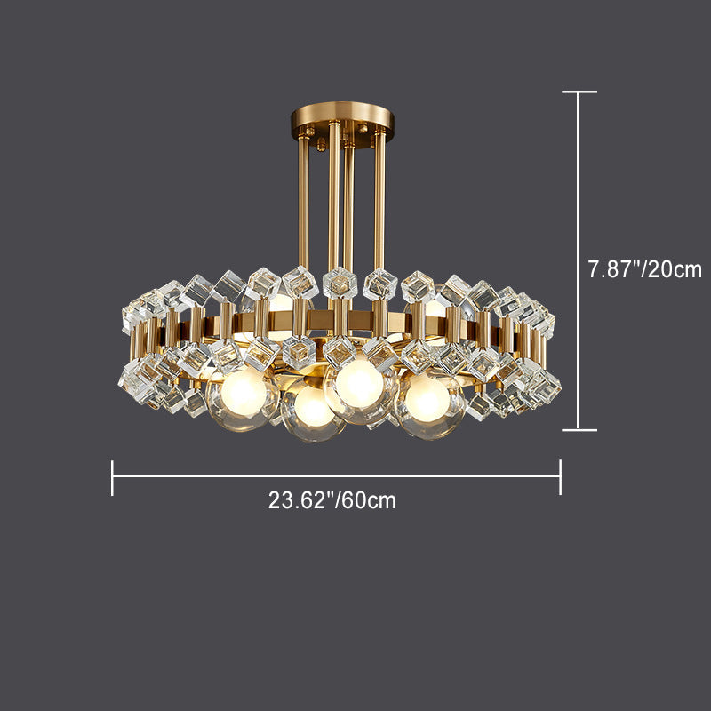 Moderner Luxus Gold Finish Rahmen Bunte Glas Schatten 6/8/10-Licht Kronleuchter Für Wohnzimmer 